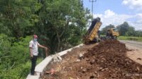Tempat Penahan Tanah (TPT) Di Desa Buniayu Ambrol, Di Duga Akibat Aktifitas Pembuangan Limbah Kopi