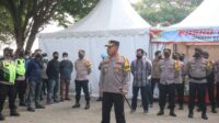Polres Cilegon Laksanakan Apel Pengamanan Jalur Wisata Pantai Anyar