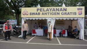 Polres Lebak Adakan Rapid Tes Antigen Gratis Di Tiap Pos Pengetatan