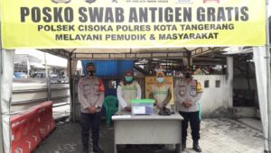 Antisipasi Penyebaran Covid-19 Pasca Lebaran, Polsek Cisoka Adakan Rapid Tes Antigen Gratis