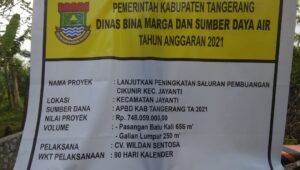 Diduga Kurang Komunikasi, Pemerintah Kecamatan Jayanti tidak Tahu Soal Proyek Saluran Pembuangan Cikunir