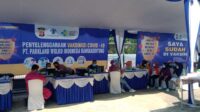 Pemkab Lebak  Bekerjasama Dengan Polres Selenggarakan Vaksinasi Di PT.PWI 6 Rangkasbitung
