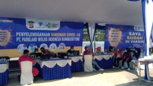 Pemkab Lebak  Bekerjasama Dengan Polres Selenggarakan Vaksinasi Di PT.PWI 6 Rangkasbitung