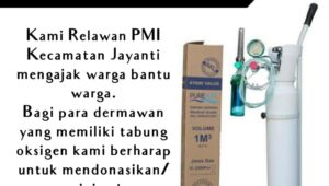 PMI Kecamatan Jayanti Ajak Masyarakat Bantu Tabung Oksigen Bagi Warga Membutuhkan