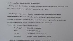 Beredar Surat Aksi Gempur Ke Kantor Kecamatan Cikulur