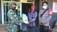 Babinsa Dan Binamas Desa Gunungkaler Salurkan Bantuan Sembako Dari Pemerintah