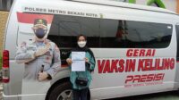Kegiatan Gerai Vaksinasi Merdeka Satgas Mobile Polres Metro Bekasi Kota Berjalan Lancar