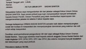Bertepatan HUT RI Tokoh Banten Buya Sujana Karis Secara Hukum Mengundurkan Diri Dari Ormas Badak Banten