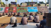 Sambil Berjemur, Polres Tanggamus Gelar Pembinaan Rohani di Lapangan Apel