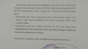 Ini Langkah Tegas Camat Cikulur Usai Audensi Bersama Perwakilan Masyarakat