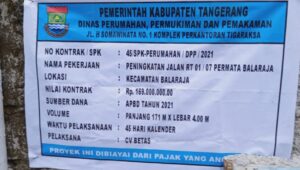 Di Duga Tidak Sesuai Anggaran, Pembangunan Betonisasi Di Perumahan Permata Balaraja Di Sorot Publik
