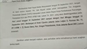 Rencana Rapat Kerja Anggaran DPRD Lebak Di Kritisi
