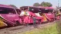 Bus Rombongan Ziarah Alami Tabrakan Beruntun Di Tol Tangerang – Merak KM 68, Satu Orang Tewas