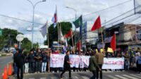 Massa Aksi Unras Blokade Jalan, Ditlantas Polda Banten Lakukan Pengaturan Lalu Lintas