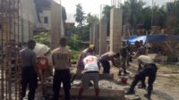 Bintara Remaja Polres Sorong Selatan Bantu Pengerjaan Pembangunan Gereja di Sorong Selatan