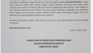 Fraksi PPP DPRD Lebak Laporkan Pendeta Saifudin Ibrahim Ke Mabes Polri