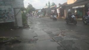Butuh Perbaikan Dan Seringnya Roda Dua Terjatuh, Jalan Raya Cangkudu – Caringin Rusak Dan Bergelombang
