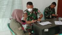 Kendalikan Virus Covid 19, Kodim 0603 Lebak Gelar Vaksinasi di Lokasi TMMD ke 114