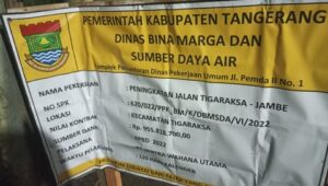 Di Duga Tidak Sesuai RAB, Pembangunan Peningkatan Jalan Tigaraksa – Jambe Di Hentikan Dinas Binamarga