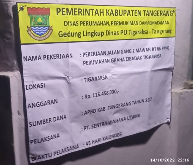 Papan Pembangunan yang tidak mencantumkan volume pekerjaan