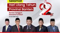 DPRD Banten mengucapkan Selamat HUT Provinsi Banten Ke-22, “Banten Tangguh Ekonomi Tumbuh”