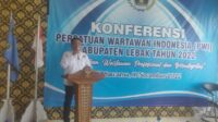 Konferensi PWI Kabupaten Lebak, Ketua PWI Banten, Rian Nopandra : Pengurus Harus Paham Hirarki Dan Junjung Profesionalitas