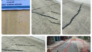 Rehabilitasi Jalan Ceplak Pejamuran Kronjo Yang Baru Selesai di Kerjakan, Sudah Ada Keretakan Dan Patah