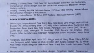 1000 Pedagang Pasar Kranji Baru Akan Gelar Aksi Demonstrasi di Kantor PemKot Bekasi