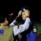Pj. Bupati Aceh Tamiang Dr. Drs. Meurah Budiman, SH, MH, memasangkan baret kepada perwakilan peserta saat penutupan Diklat Tingkat I bagi Petugas Damkar, Kamis (16/2/2023) malam.