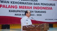 Pj. Bupati Meurah Saksikan Pengukuhan & Pengambilan Sumpah Dewan Kehormatan PMI Aceh Tamiang