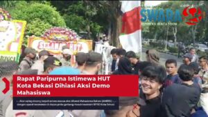 Rapat Paripurna Istimewa HUT Kota Bekasi Dihiasi Aksi Demo Mahasiswa