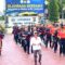 Pj. Bupati Aceh Tamiang, Dr. Drs. Meurah Budiman, SH, MH diantara Dandim 0117/Aceh Tamiang dan Kapolres Aceh Tamiang mengikuti senam bersama Forkopimda dan staf TNI/Polri.