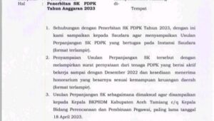 PDPK Aceh Tamiang yang Dirumahkan Kini Diterima Kembali