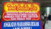 Di Kirim Karangan Bunga Duka Cita Oleh Mahasiswa , Inspektorat Kab Bekasi Ambil Langkah Serius