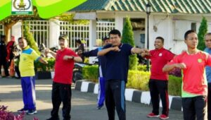 Pj Bupati Meurah Bersama Forkopincam Senam Sehat Bersama