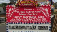 Aduan Informasi tidak di respon Ka KCD Wilayah 3, RJN Bekasi Raya Kirimkan Karangan Bunga Ke Gubernur Jawa Barat