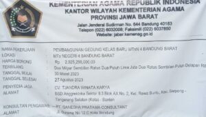 Pembangunan RKB MTSN 4 Bandung Barat, Diduga Langgar Peraturan Juklak Dan Juknis