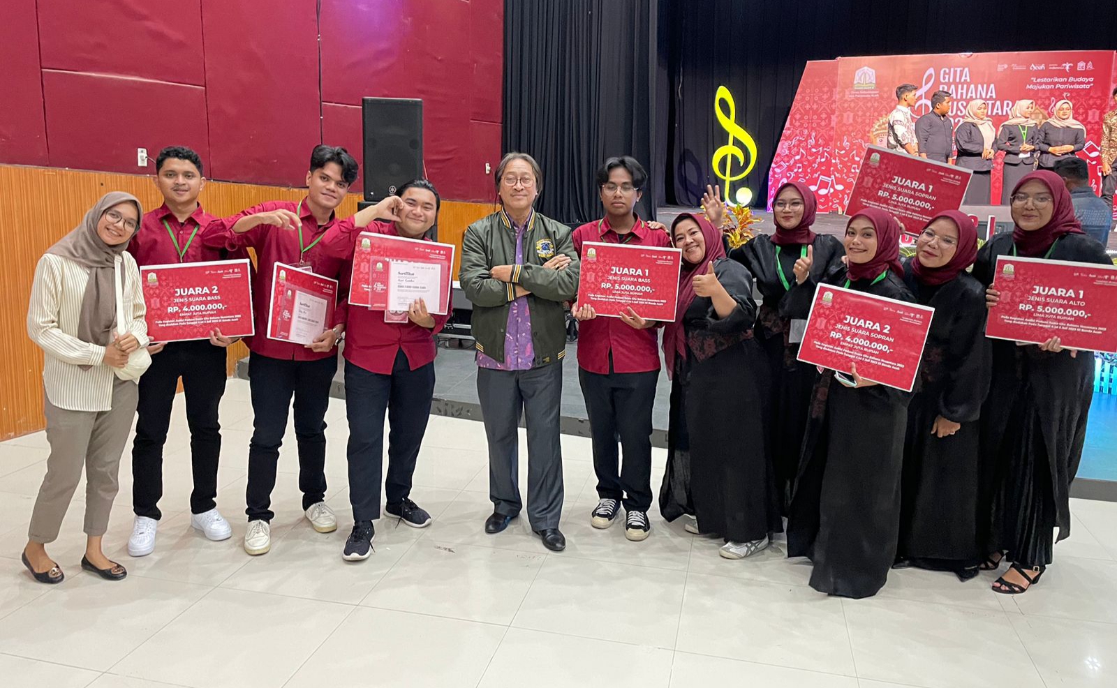 Foto : peserta Aceh Tamiang bersama Purwacaraka yang mengikuti ajang seleksi Gita Bahana Nusantara Aceh Tahun 2023.