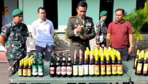 Kodim 0603 Lebak Amankan Ratusan Miras Ilegal