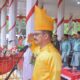 Pj. Bupati Aceh Tamiang, Dr. Drs. Meurah Budiman, SH, MH saat memimpin upacara Peringatan HUT RI yang ke 78 tahun 2023 di Lapangan Belakang Kantor Bupati setempat, Kamis  17 Agustus 2023.