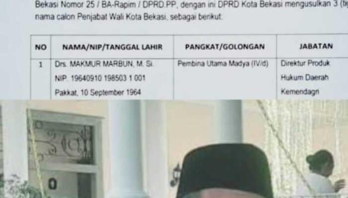 Diduga Titipan Elit PDI-P, Kandidat Pj Walikota Bekasi Makmur Marbun Mulai Tuai Penolakan!