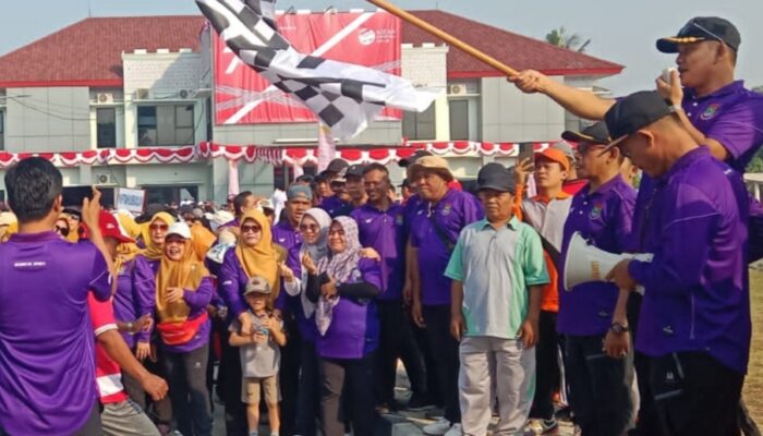 Akibat 2 tahun Copid Masyarakat Kecamatan Jayanti, Antusias Ikuti Jalan Sehat Semarak HUT Kemerdekaan RI Ke -78.