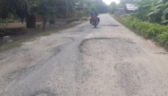 Warga Minta Pemkab Aceh Tamiang Perbaiki Jalan Kampung Masjid yang Rusak Parah