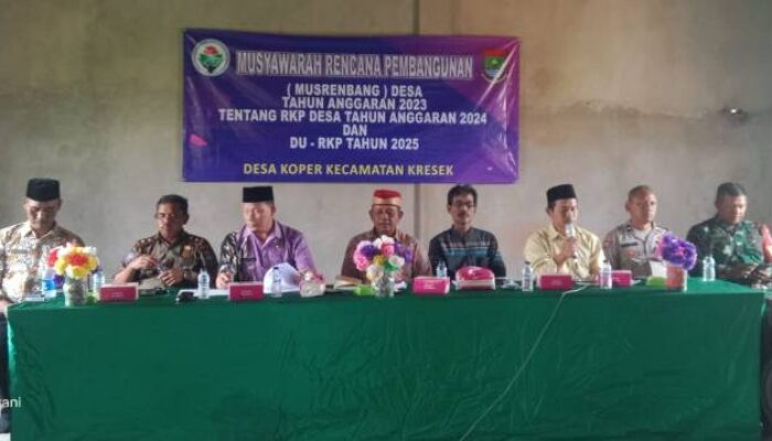 Pemerintah Desa Koper Kecamatan Kresek Gelar Musyawarah Penetapan RKP Desa 2024 dan DU-RKP Tahun 2025