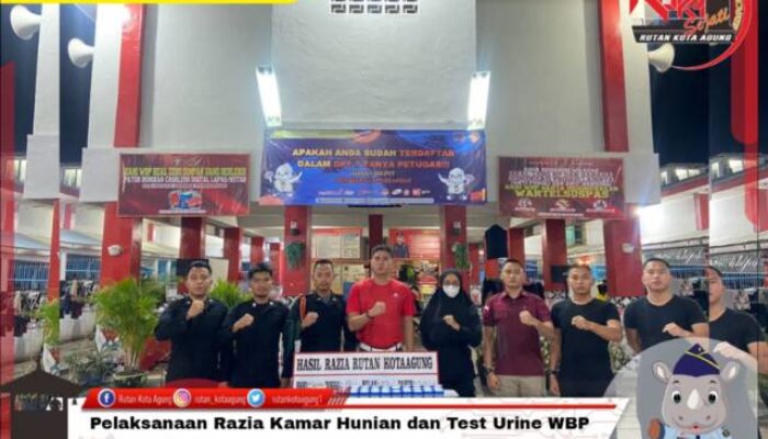 Pastikan Kondusif, Karutan Kota Agung Troling, Razia Kamar Hunian dan Tes Urine
