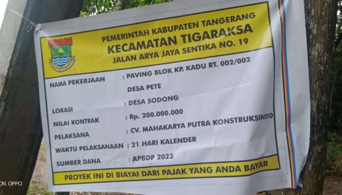 Pembangunan Paving Blok Di Kp Kadu Tigaraksa Di Duga Sia-Sia, Perencanaan Pembangunan Di Pertanyakan??