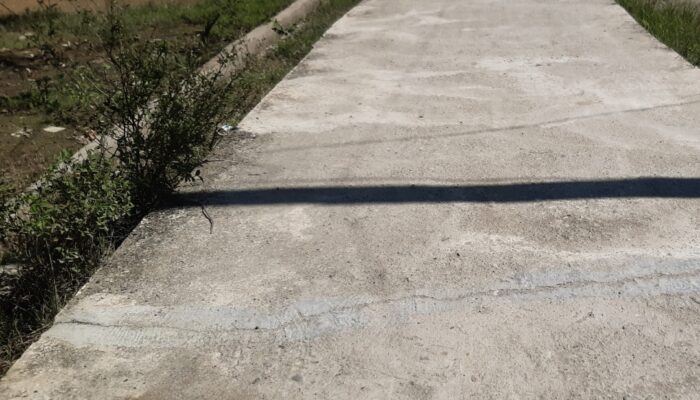 Telan Anggaran Dana Desa 2023 Rp100 juta Lebih, Rabat Beton Belum Setahun di Kampung Gelung Sudah Rusak