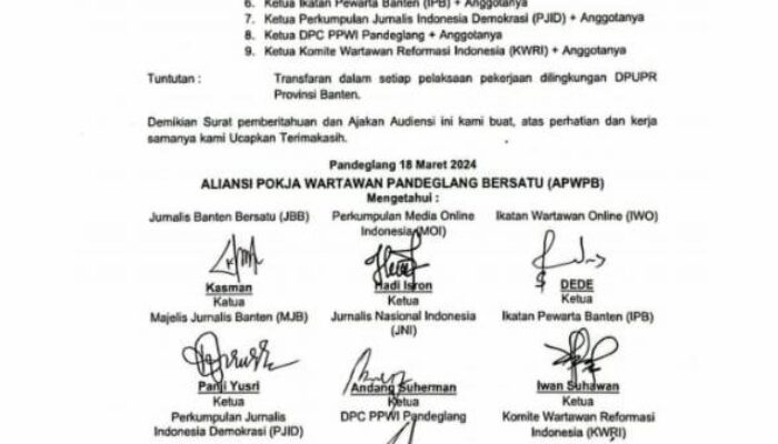 APWPB Gebrak DPUPR Banten Soal Proyek Tanjakan Bangangah