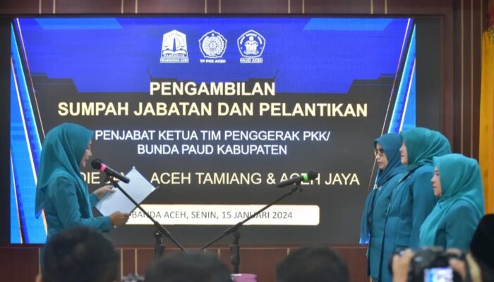 Pejabat Ketua TP-PKK Aceh Saat Melantik TP-PKK Kabupaten Aceh Tamiang, Begini Pesan Nya