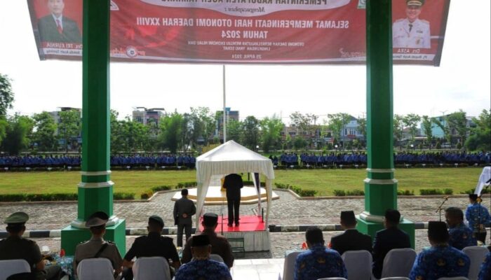 Memperingati Hari Otonomi Daerah XXVIII, Kabupaten Aceh Tamiang Menggelar Upacara Peringatan